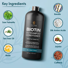 INFINA ESSENTIALS 2-in-1 shampoo application demonstrates dual cleansing and conditioning for streamlined routines.