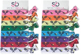 Infinity Collection SportyBella tennis hair ties no-crease design featuring a tennis-racket motif