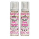 Infinix Baby Fresh Powder Mist bottle close-up showing soft label and spray cap, ideal for daily wear