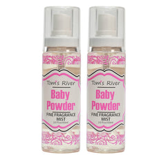 Infinix Baby Fresh Powder Mist bottle close-up showing soft label and spray cap, ideal for daily wear