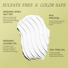 Ingreendients conditioner being poured demonstrates easy application and plant-based conditioning.