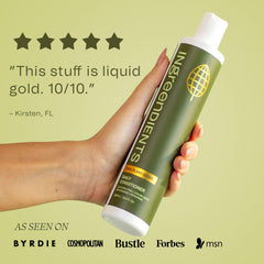 Ingreendients Shea butter texture jar signals rich hydration for hair care.