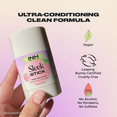 Compact travel-friendly INH wax stick fits a purse for quick touch-ups.