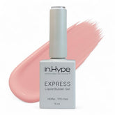 IN.HYPE Express Structure Gel bottle shows precise application and durable natural nails.