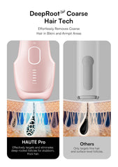 Close-up of ice-cooling tech on INIA Haute Pro for gentle treatments.