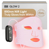 INIA red light mask face front view for radiant skin improvement.