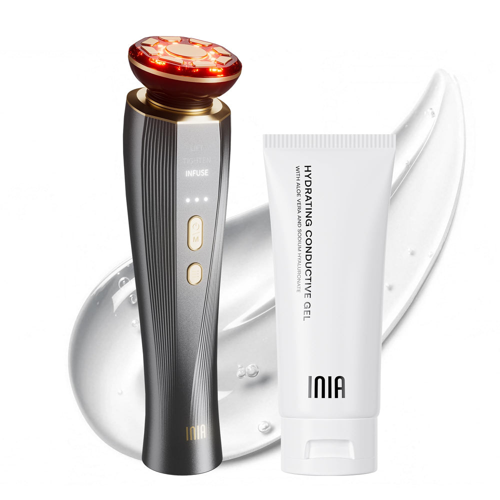 INIA True Beauty Glow device front view for an at-home facial routine and rejuvenation.