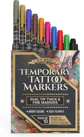 Ink Scribd Tattoo Pen Kit dual tips for precise lines and bold fills on skin