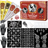 InkForge tattoo kit contents with templates and inks for quick, safe temporary body art.