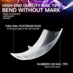 INENK ABS material nail tips highlighting durability and non-toxic design.