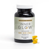 Inner Glow bottle with capsules supports daily beauty from within.