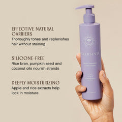Hair after treatment with INNERSENSE Bright Balance shows soft, glossy texture.