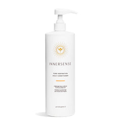 INNERSENSE daily conditioner bottle close-up showing non-toxic, cruelty-free packaging for healthy hair