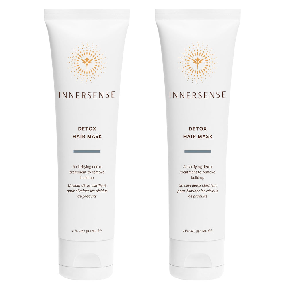 INNERSENSE Detox Hair Mask packaging on display, highlighting a clean, plant-based formula.