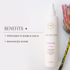 INNERSENSE Finish Spray-mist highlights even distribution for smooth shine.