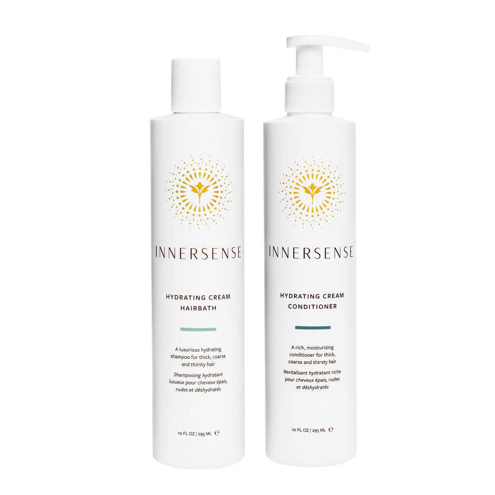 INNERSENSE Hairbath Shampoo bottle front showing a hydrating formula for smoother, shinier hair.