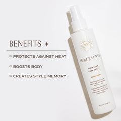 INNERSENSE Organic Hair Prep Spray ingredients: baobab and angelica root for natural care.