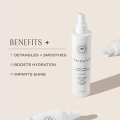 Applying Sweet Spirit on wet hair for smoother brushing and improved manageability.