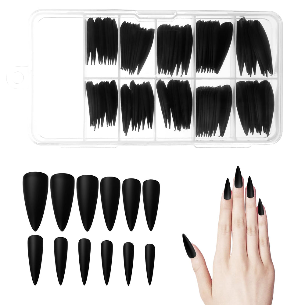 InnoHHustle Stiletto nails 100 pcs box for easy DIY manicure and style matching.