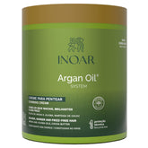 INOAR Argan Oil Combing Cream bottle pour shows smoothing action