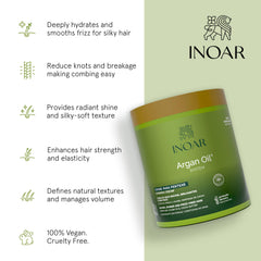INOAR Argan Oil Combing Cream texture highlighting deep hydration