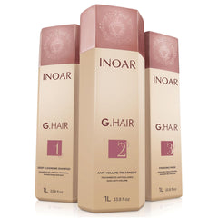 INOAR G.Hair Deep Cleansing Shampoo purifies buildup for optimal treatment prep.