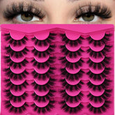 INSPEAUTY false eyelashes 3D wispy cat-eye 18mm for a natural to dramatic look
