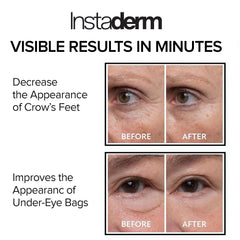 Instaderm Instant Eye Tightener applied under-eye demonstrates quick smoothing.