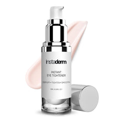 Instaderm Instant Eye Tightener bottle shows rapid under-eye refresh and hydration.
