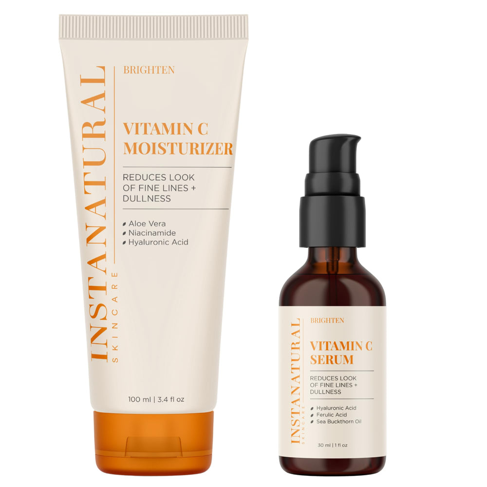 InstaNatural Vitamin C Moisturizer bottle pump for brightening hydration.