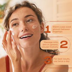 InstaNatural Vitamin C Moisturizer on hand during daily skincare routine for hydration.
