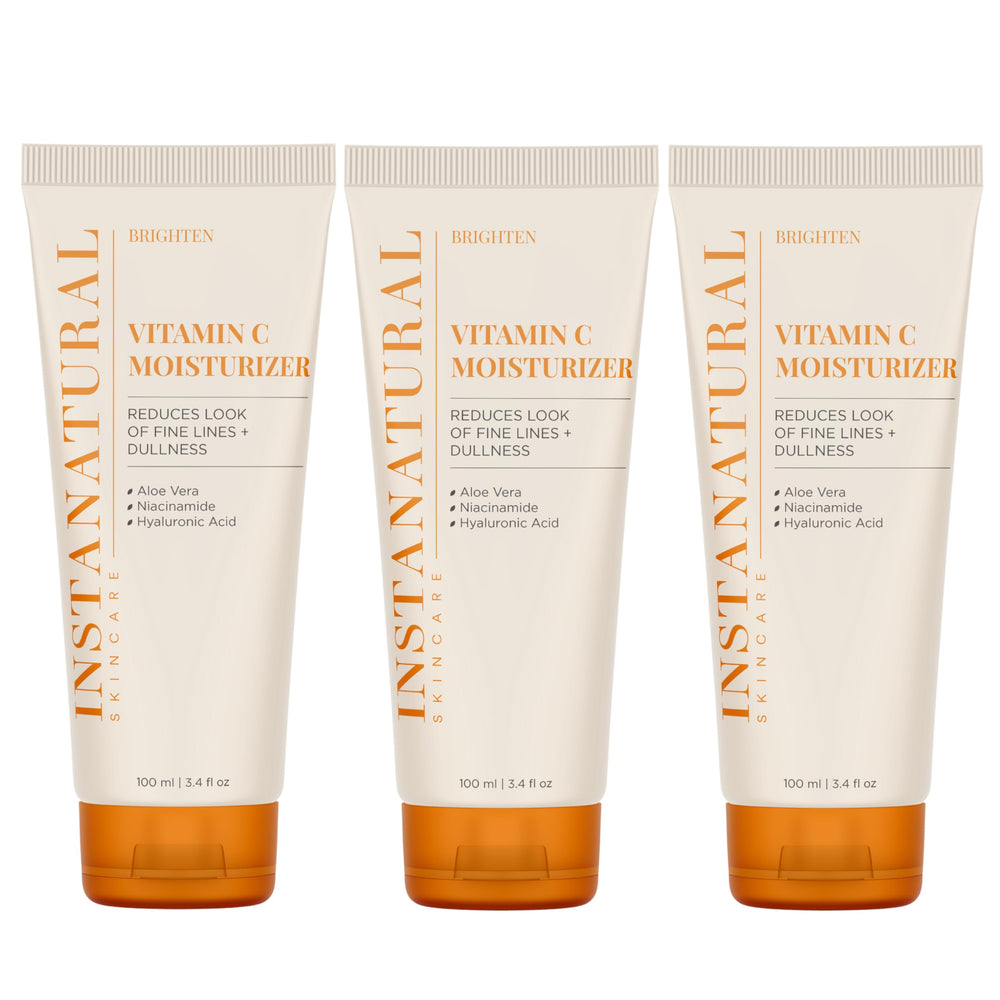 InstaNatural Vitamin C Moisturizer packaging closeup for radiant, hydrated skin.