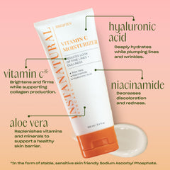 InstaNatural Vitamin C Moisturizer texture swatch on forearm demonstrates light, non-greasy absorption.