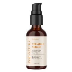 InstaNatural Vitamin C Serum being applied for immediate hydration and smoothing.