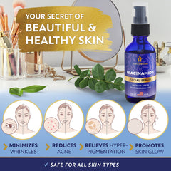 InstaSkincare Niacinamide Serum bottle with pump cap for easy, mess-free application.