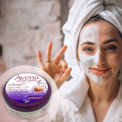 Pack of 3 bottles of Instituto Español Avena Collagen Cream for home use