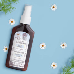 Intea Kids chamomile conditioner tube nourishes delicate hair after wash.