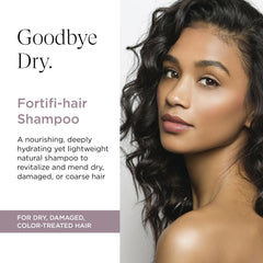 Fortifi-hair shampoo pour gesture showing easy dispensing and mess-free use