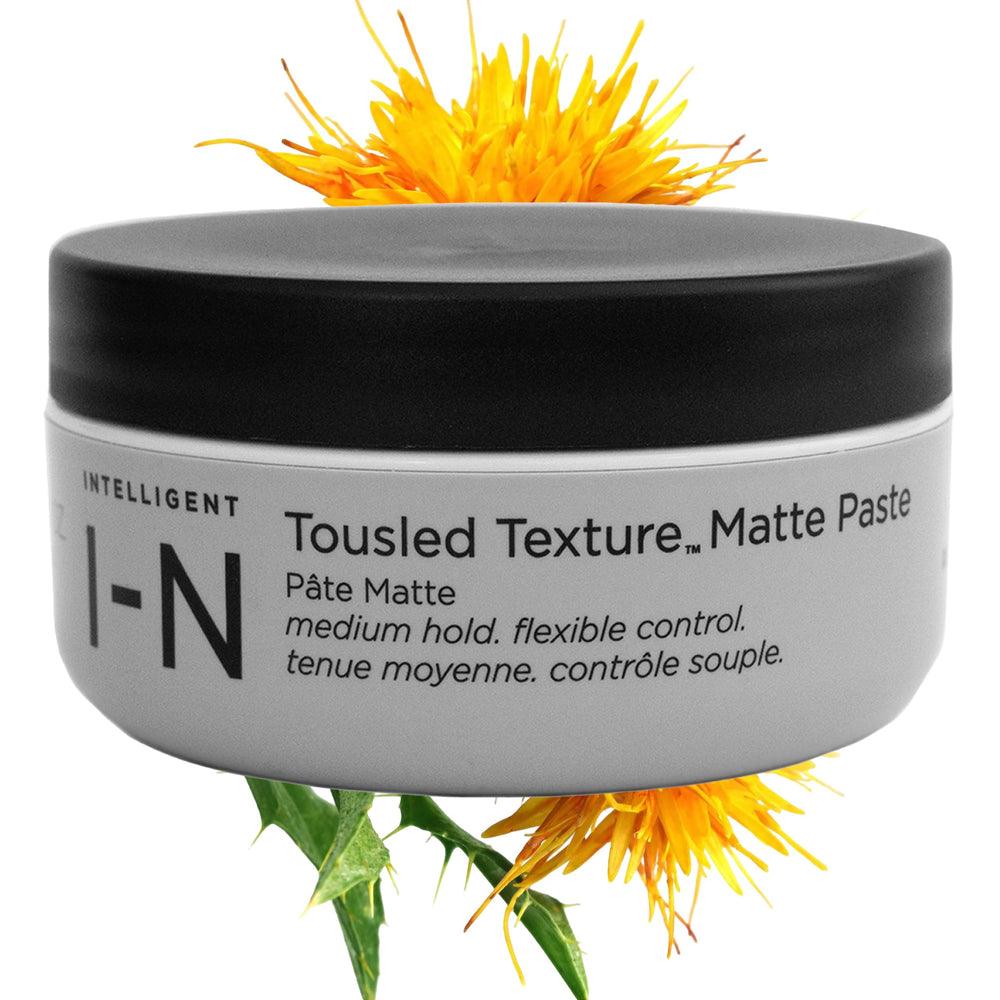 Intelligent Nutrients Tousled Texture Matte Paste packaging shown for eco-friendly styling
