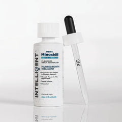 Intelligent Shop Minoxidil bottle with dropper for precise scalp dosing and quick-dry finish.