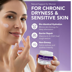Intimate Rose face and body balm application for versatile, lightweight moisture.