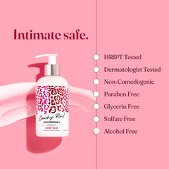 Hands applying Coochy Plus to bikini line for precise coverage.