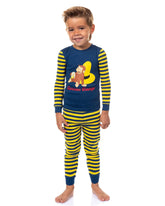 INTIMO Curious George toddler pajama front view with banana stripes for cozy nights