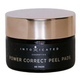 Intoxicated Cosmetics Power Correct Peel Pad bottle for at-home exfoliation and brightening.