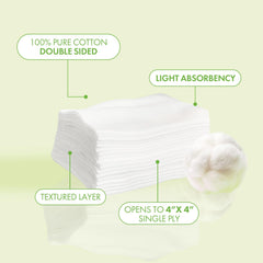 Intrinsics Petite Cotton Squares unfolded to 4x4 inch sheet for versatile application