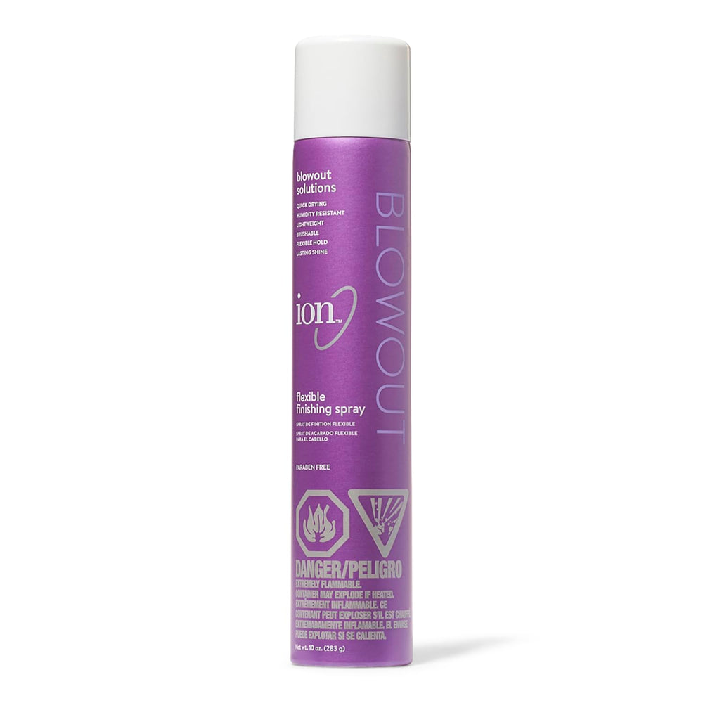 ion Flexible Hair Spray bottle highlights quick-dry, brushable hold.