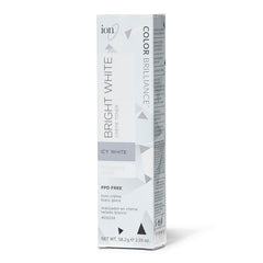 Ion Permanent Brights Icy White bottle shows rich color with fade resistance.