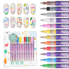 IONSGAKO 12-color nail art pens for detailed DIY manicures.