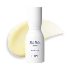IOPE Retinol Super Bounce Serum bottle with pump for easy daily application and glow