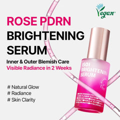 ISOI Rose PDRN Serum dropper applies light hydration to the cheek.